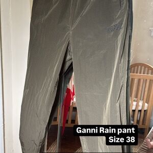 Ganni Men's Olive Rain Pants